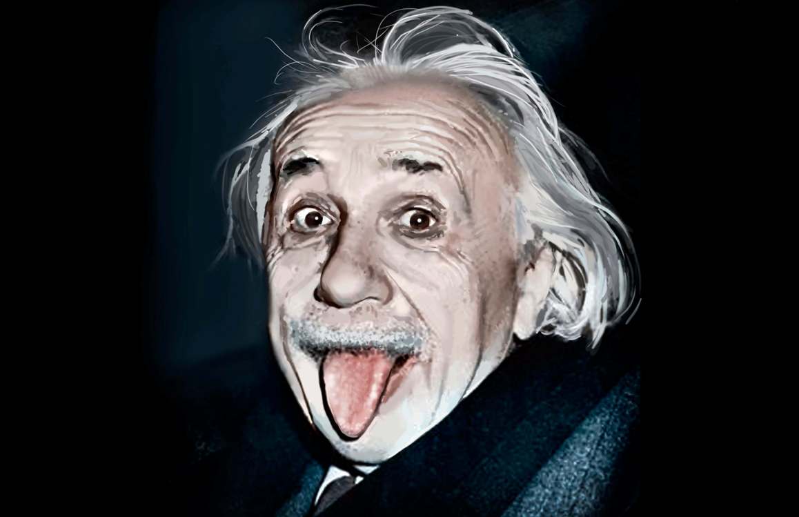 Альберт Эйнштейн фото с языком
