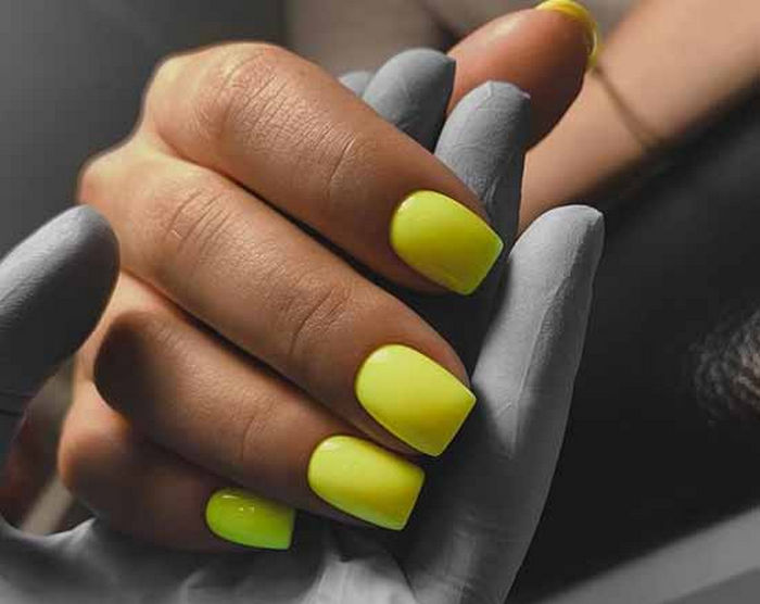 Желтые Короткие Ногти Фото
