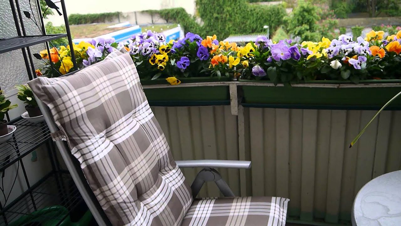 Цветы на балконе в ящиках
