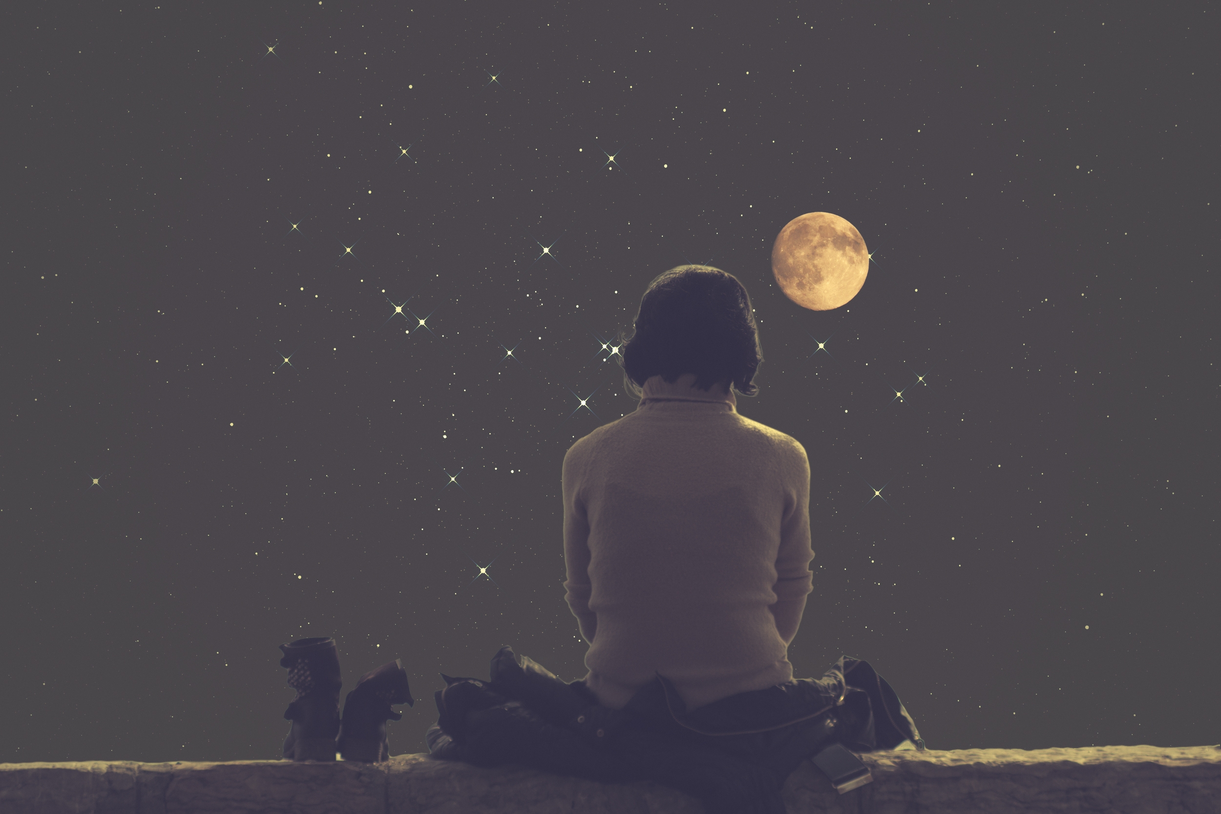 Ария смотрящего на звезды. Одиночество в ночи. Человек в ночи. Одинокий человек ночью. Одинокий человек и Луна.