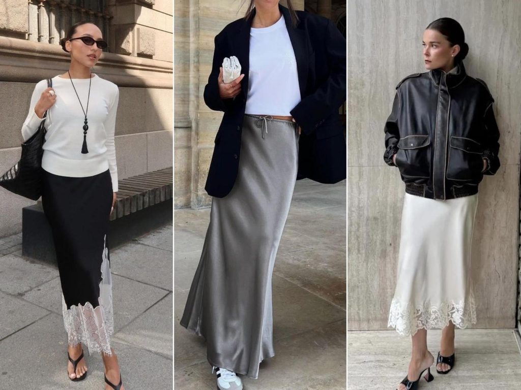 Атласная юбка — хит лета 2025