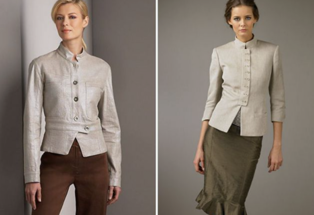 жакет с воротником стойкой женский