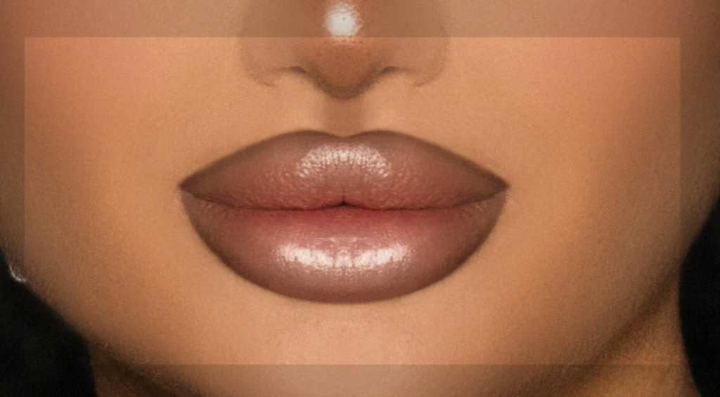 губы, коричневый контур