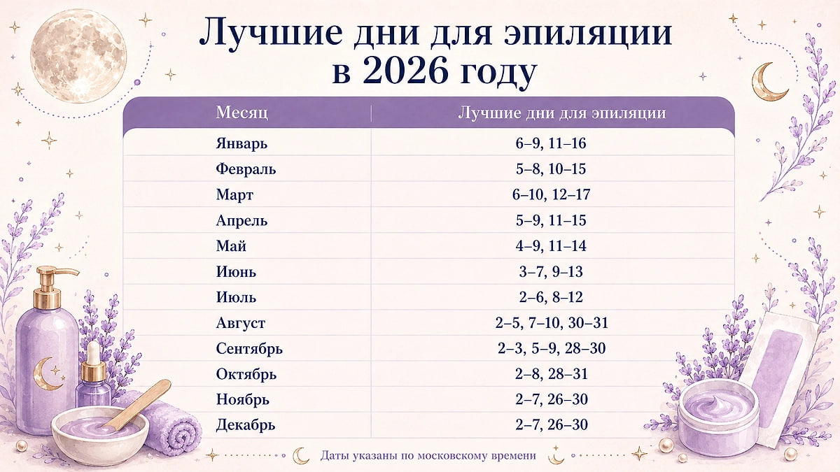 Лунный календарь красоты и здоровья на 2026 год