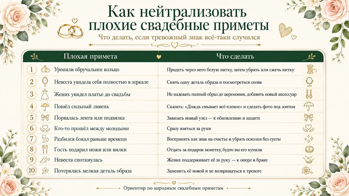 Гид по свадебным приметам для невесты и жениха