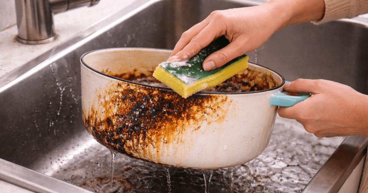 Как отмыть пригоревшую эмалированную кастрюлю